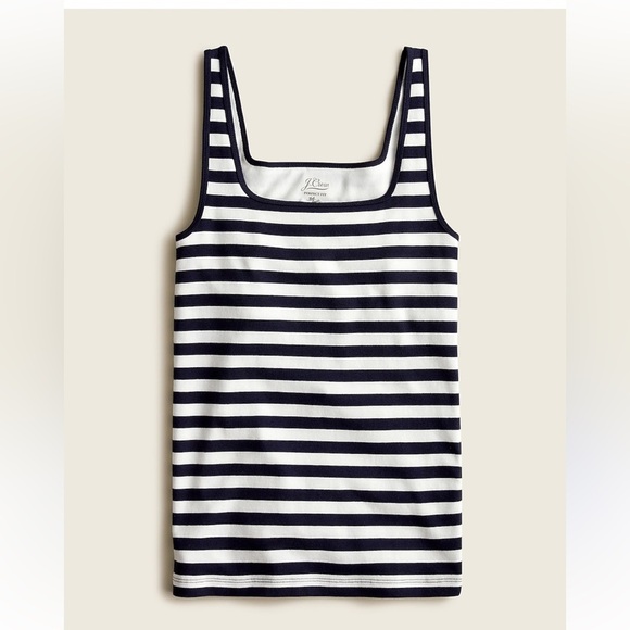 J.Crew perfect fit shelf-bra tank in stripe for women NWOT - Picture 1 of 7